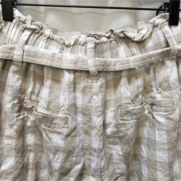 A New Day Target checkered super high rise paperbag linen blend shorts large - Picture 9 of 10